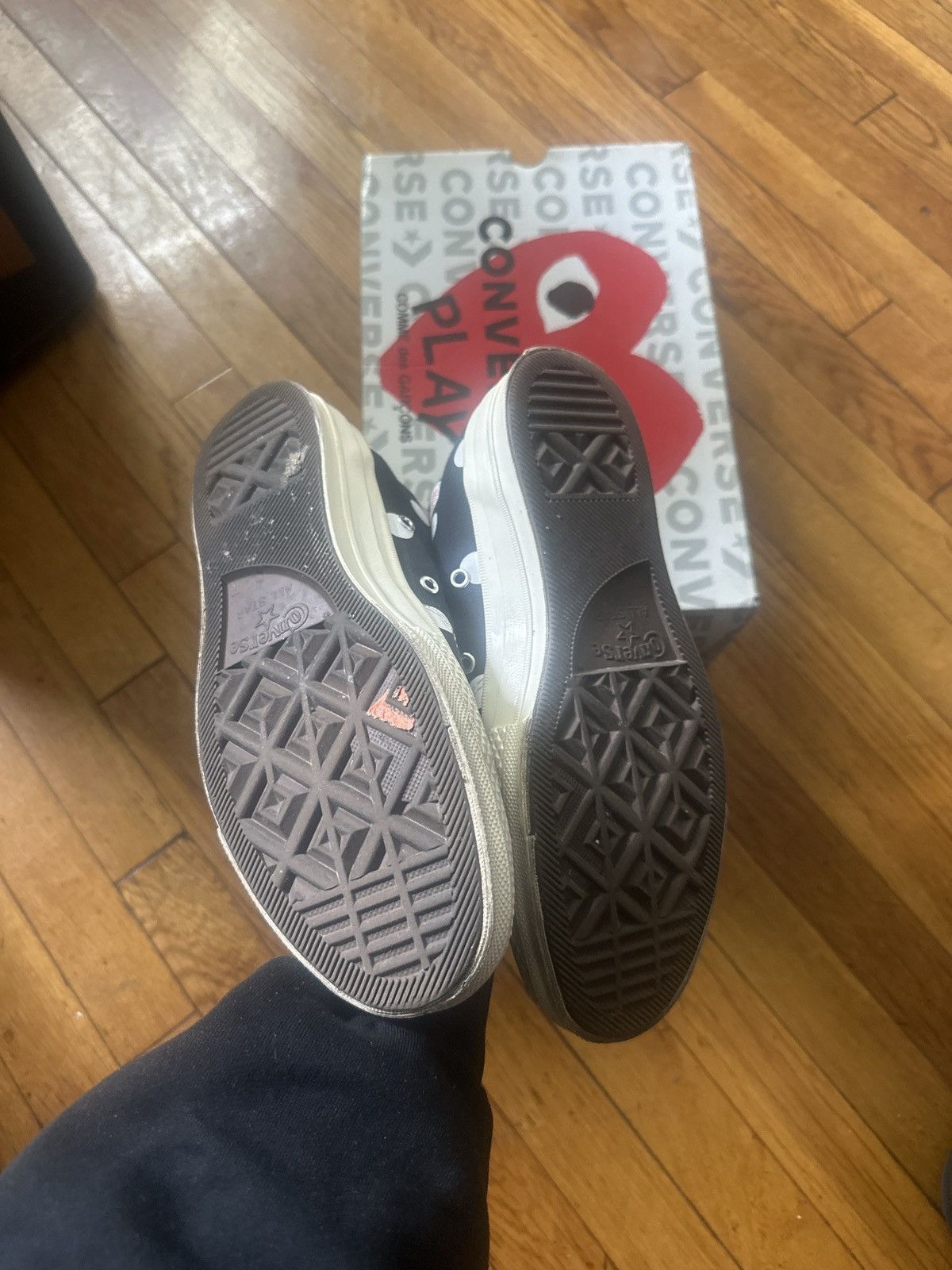 Comme des Garcons PLAY × Converse Black with white polka dot converse hi Size US 9 / IT 39 - 7 Thumbnail