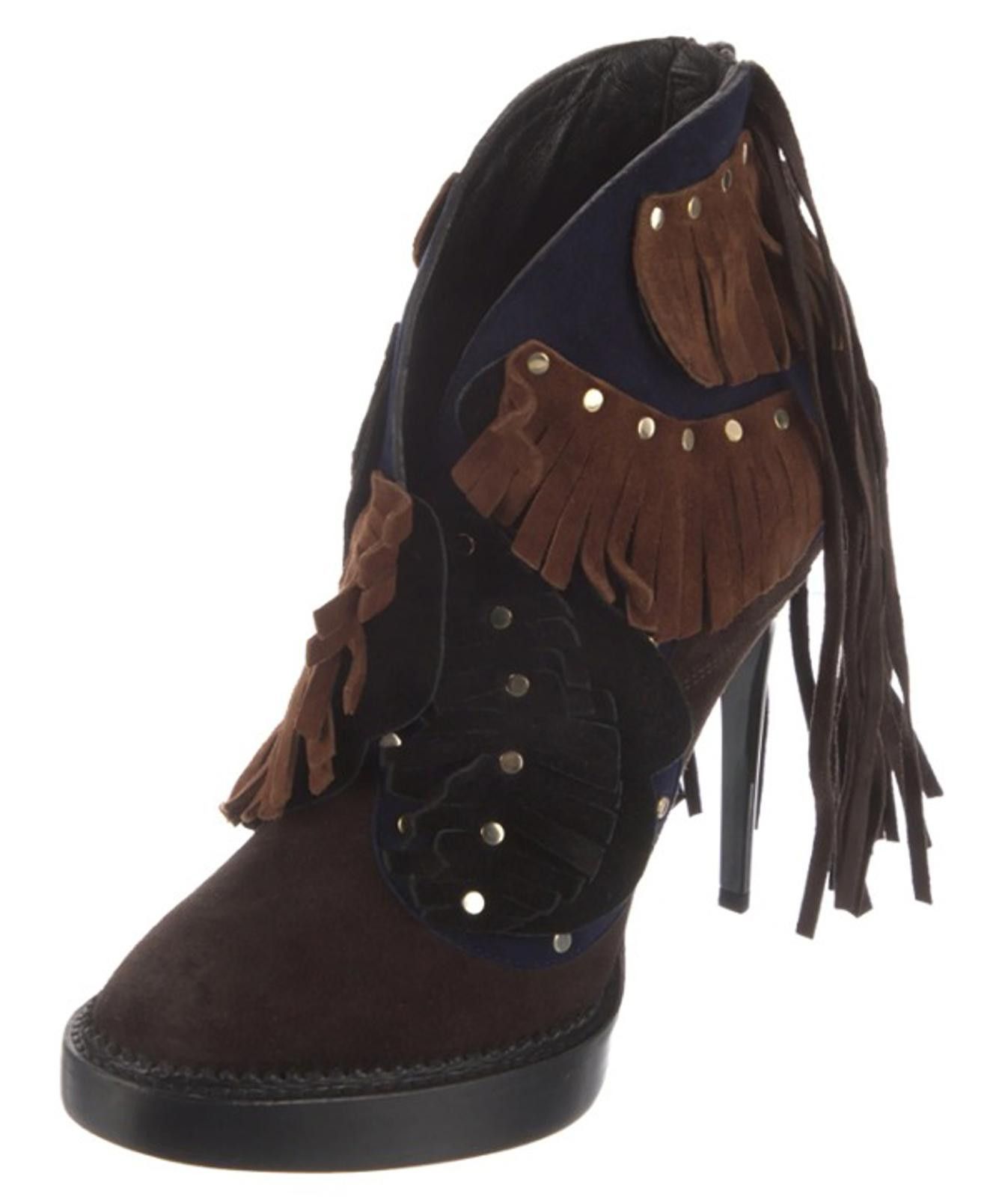 Burberry Burberry Suede Lace-Up Boots with Accents - SIZE 7.5 Size US 7.5 / IT 37.5 - 4 Thumbnail