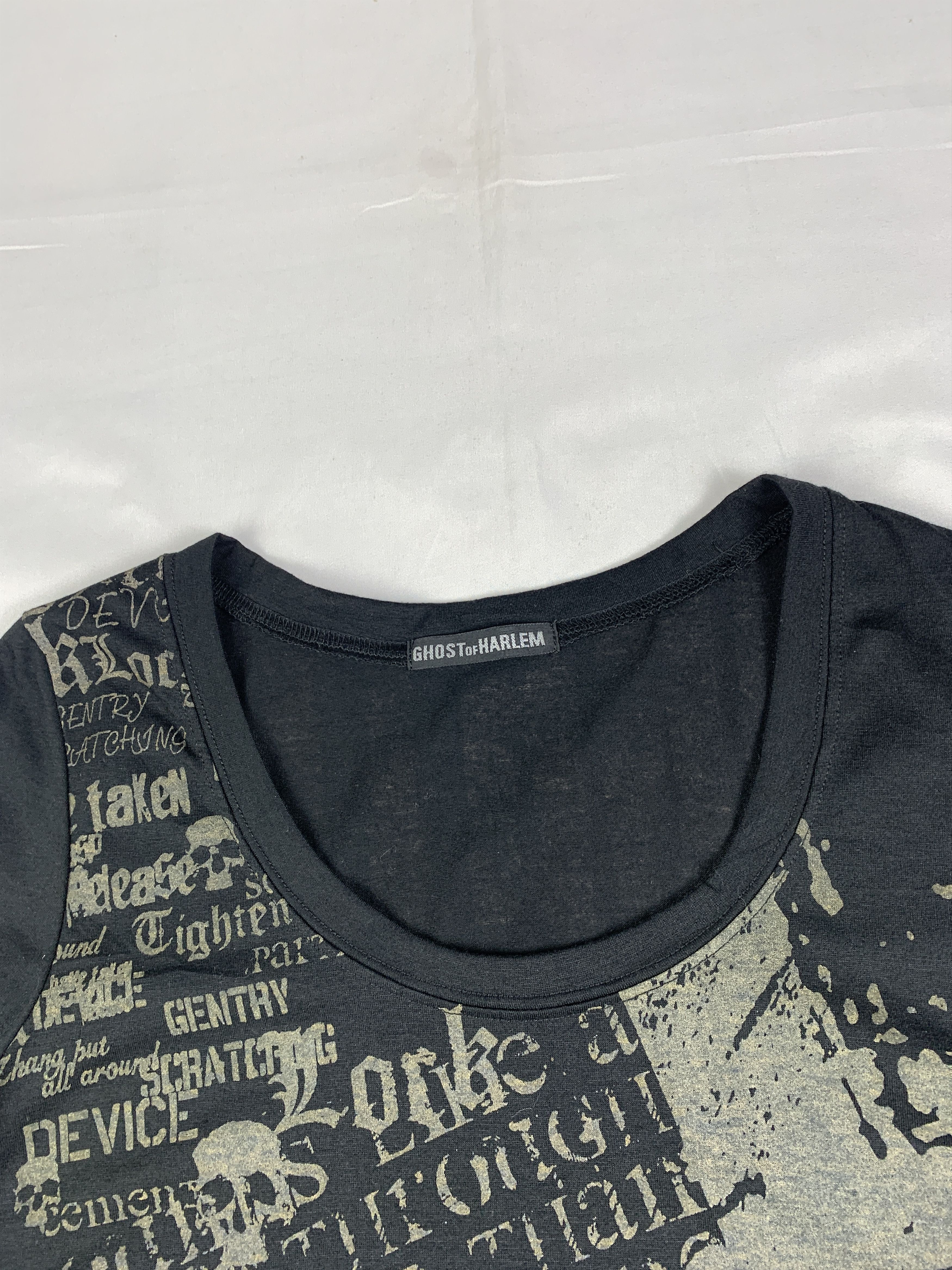 Japanese Brand Ghost of Harlem Cross Skull Poem Dressy Bat Top (F) Size ONE SIZE - 9 Thumbnail