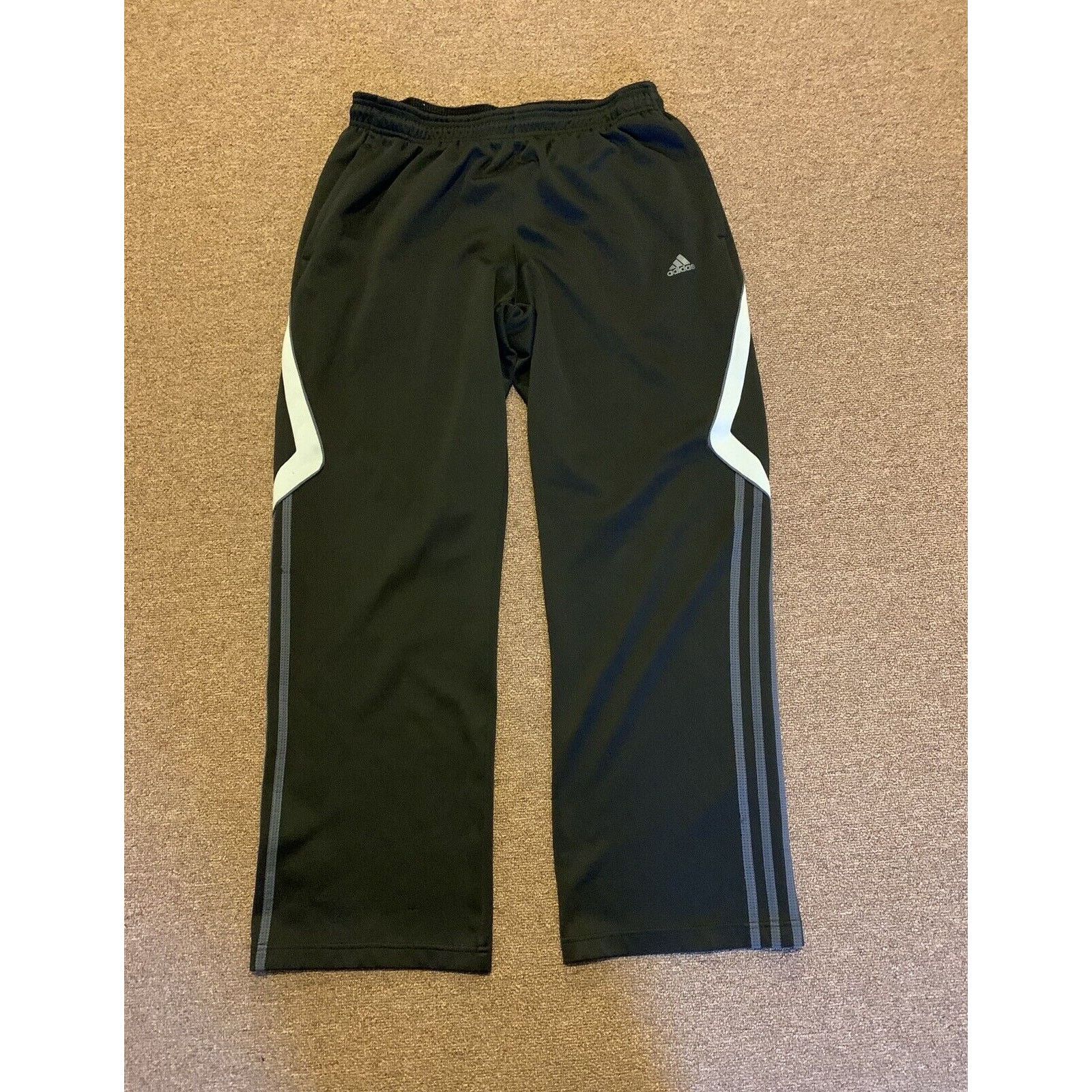 Adidas Adidas Track Pant Mens Size L Black 3-Stripe Regular Fit Size US 35 - 1 Thumbnail