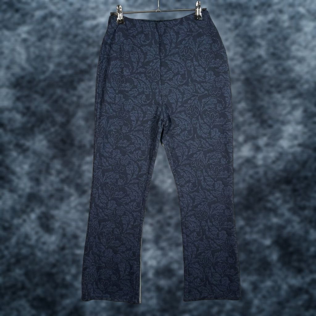 Urban Outfitters VINTAGE Urban Outfitters Floral Flare Leg Pants Womens M Blue Straight Fit Size 32" / US 10 / IT 46 - 1 Thumbnail