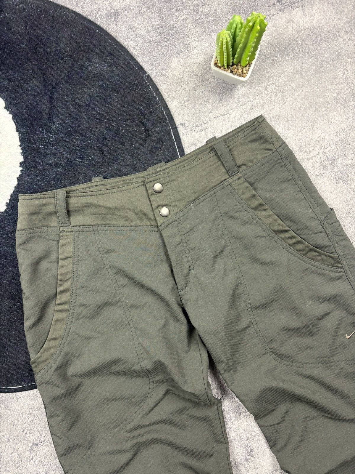 Nike NIKE Vintage Navy Green Baggy Pants onDrawstrings Streetwear Size 32" / US 10 / IT 46 - 5 Thumbnail