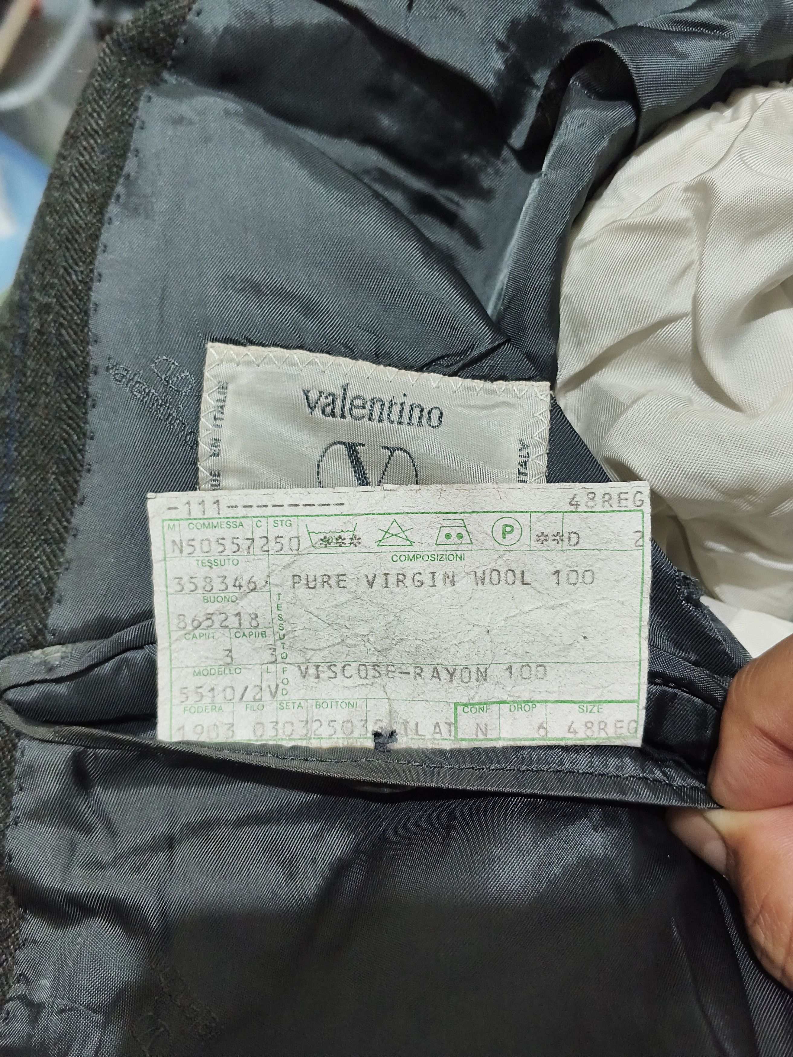 Valentino Valentino Uomo 80-90s Wool Double Breasted suit set up Size 48R - 25 Thumbnail