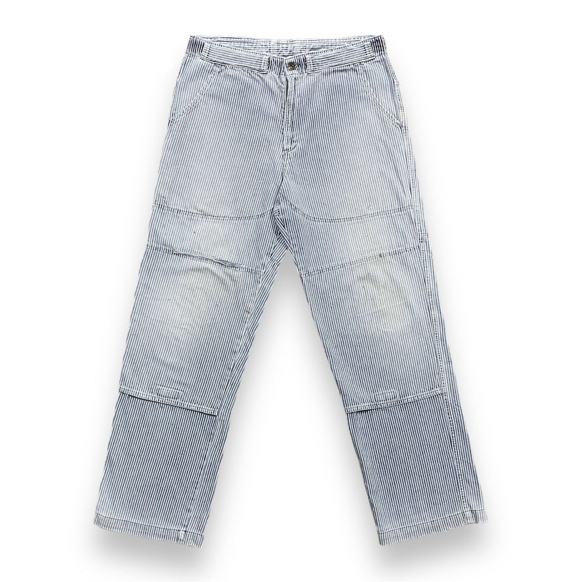 image of Distressed Denim x John Bull Vintage John Bull Distressed Kapital Inspired Hickory Denim in Blue (S