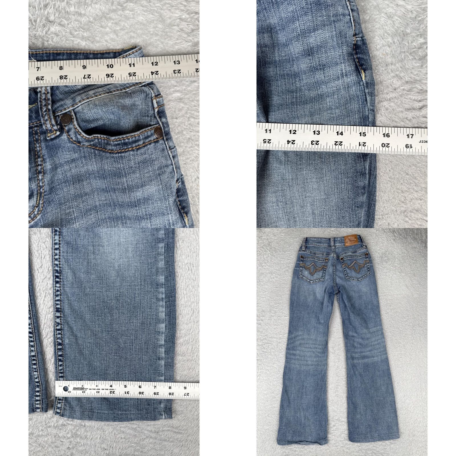 Vintage Shyanne Jeans Womens Bootcut Denim Blue 25x28 Stretch Embroidered Pockets Logo Cowboy Women Bootscut Jeans Size 42" / US 20 - 9 Thumbnail