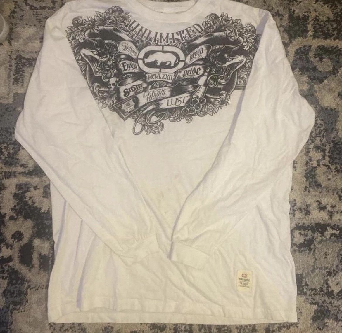 Ecko Unltd. ecko unltd white long sleeve with y2k affliction design Size US XXL / EU 58 / 5 - 1 Thumbnail