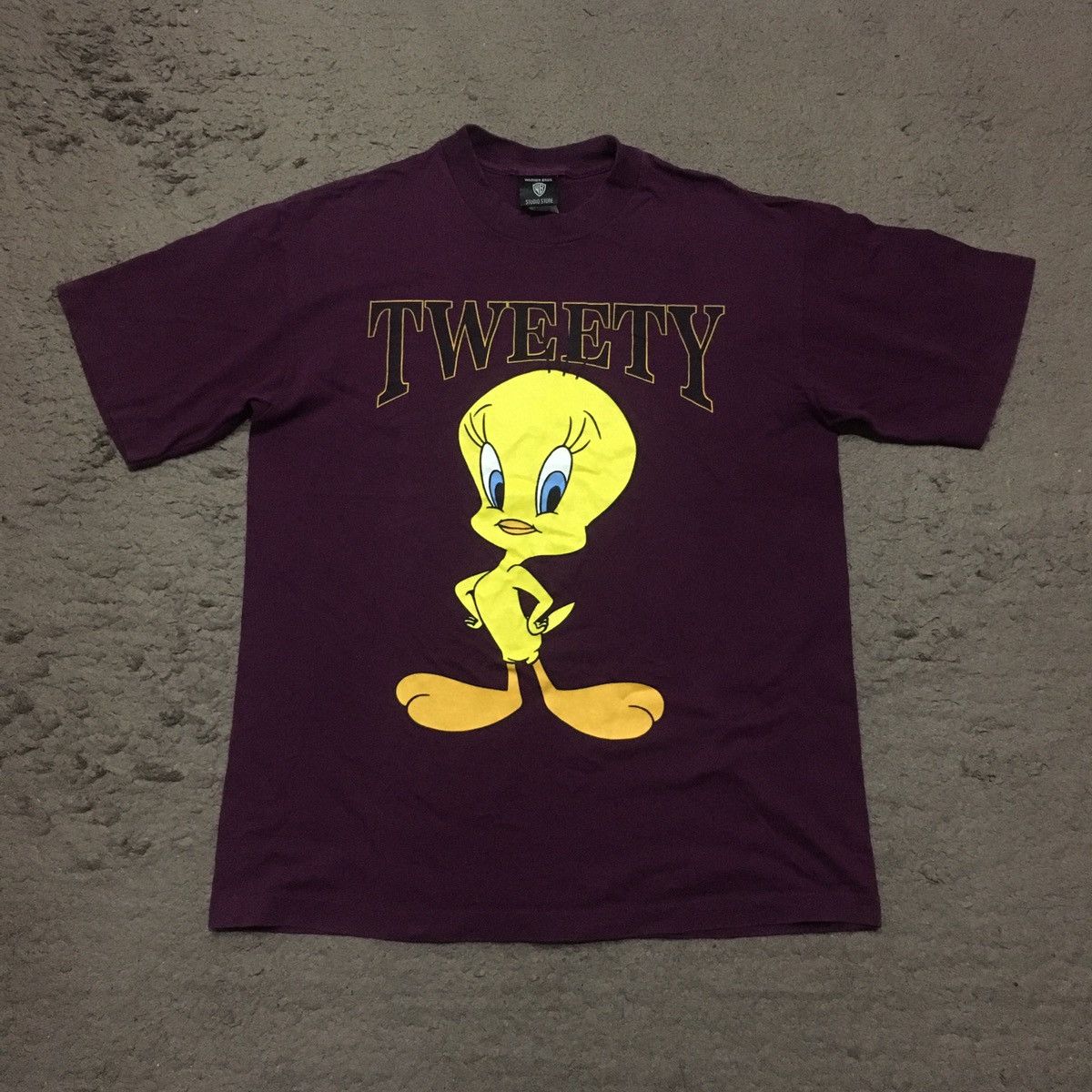 Image of Cartoon Network x Vintage Tweety Looney Tunes Tshirt in Purple, Men's (Size Small)