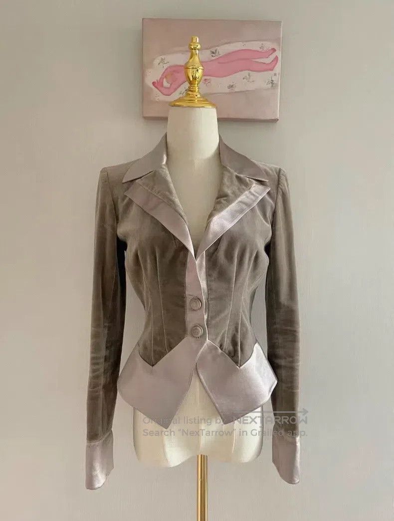 Valentino Valentino Grey velvet jacket Size S / US 4 / IT 40 - 1 Thumbnail