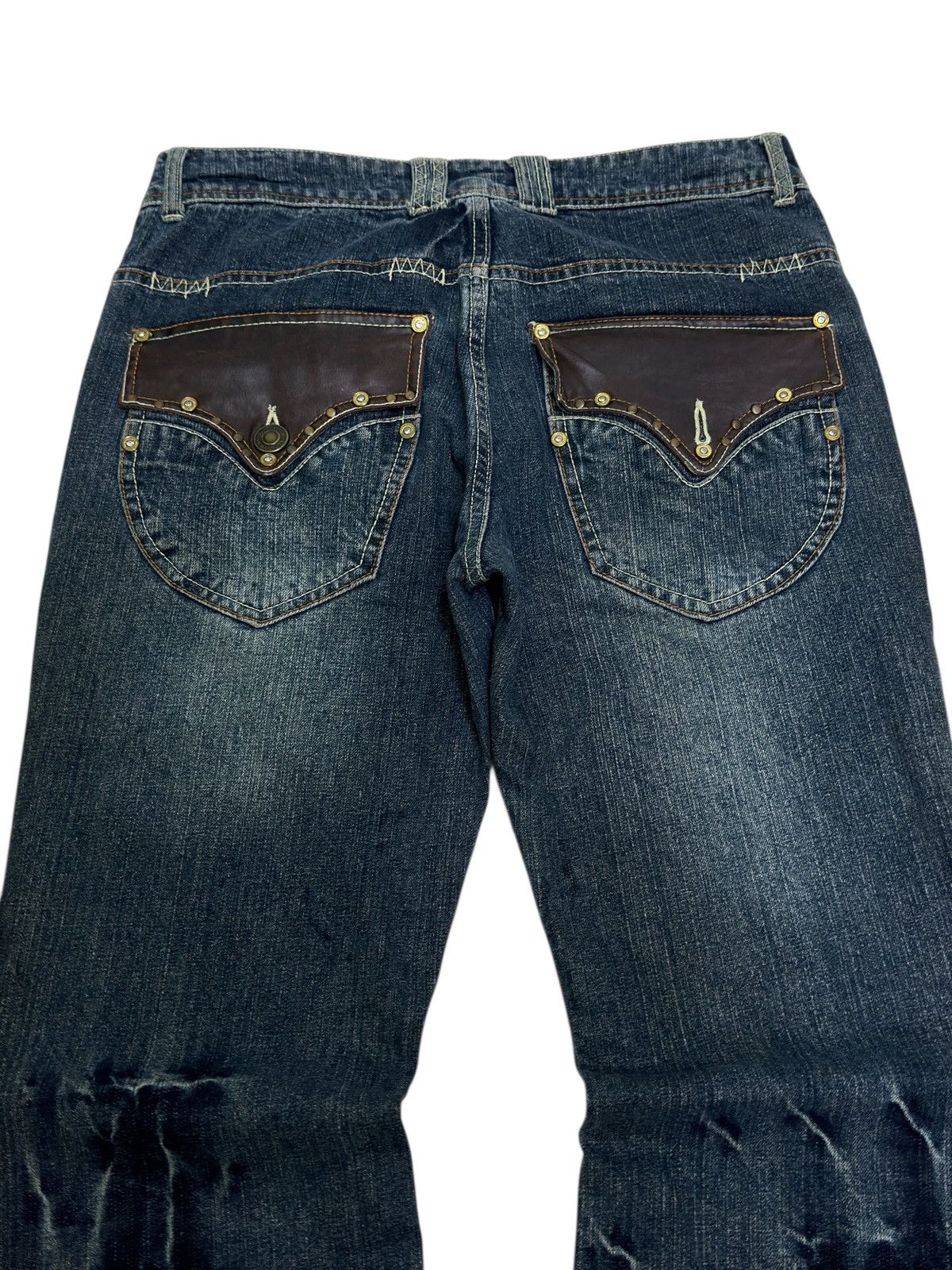 Vintage Vintage Indecent Bootcut Jeans Dark Blue Y2K Leather Pocket Size US 30 / EU 46 - 8 Thumbnail