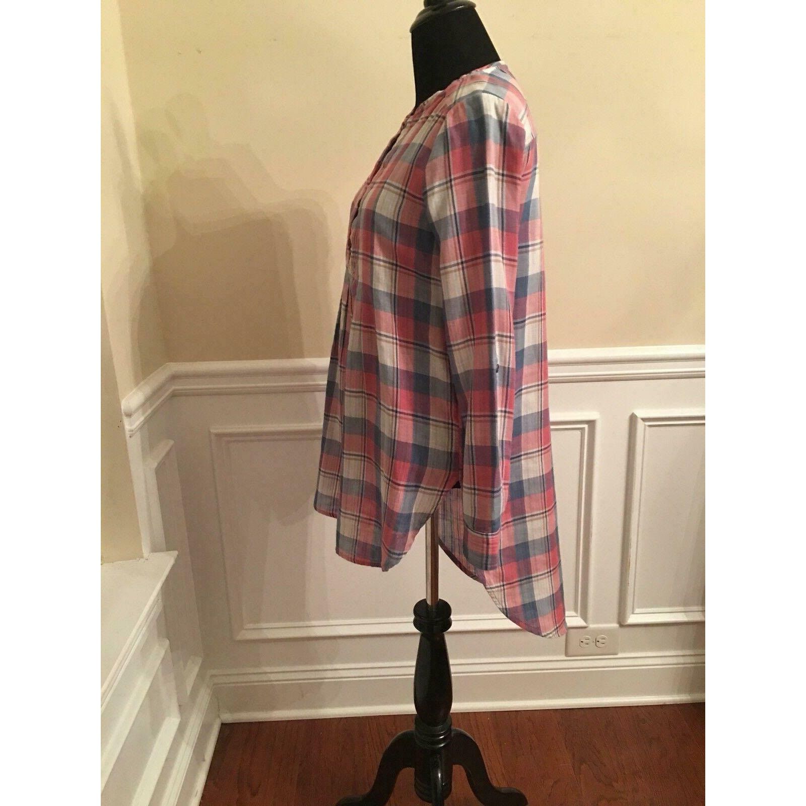Anthropologie HOLDING HORSES Pink Plaid Long Sleeves Tunic Blouse XS Size XS / US 0-2 / IT 36-38 - 11 Thumbnail
