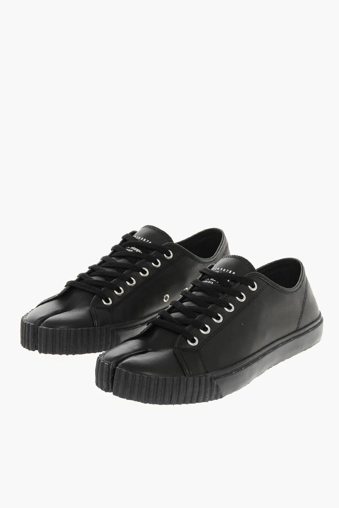 Maison Margiela og1mm0326 Tabi Leather Low-Top Sneakers in Black Size US 8.5 / EU 41-42 - 2 Thumbnail