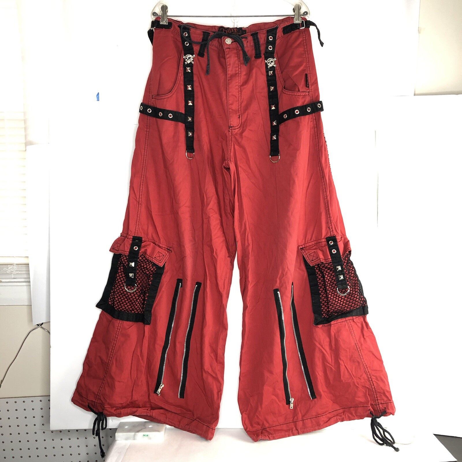 Tripp NYC Tripp NYC Y2K Baggy Bondage Red Pants L Goth Grunge Punk Size US 36 / EU 52 - 2 Thumbnail