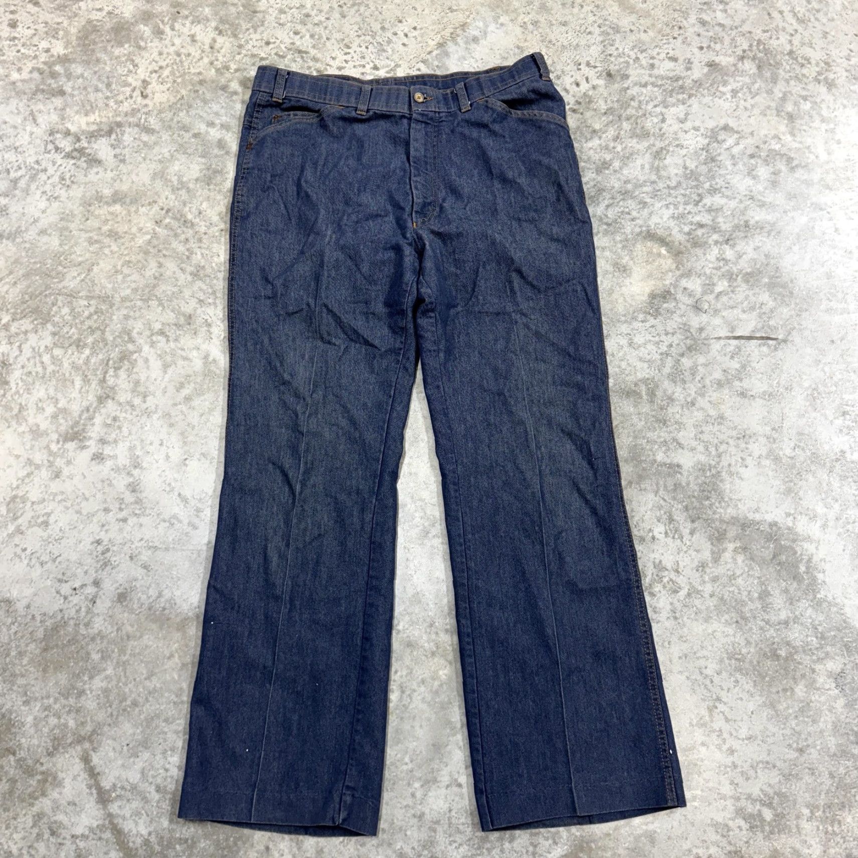 Levi's VINTAGE Levi's Action Slacks Pants Mens Blue Denim Orange Tab Straight Leg 70s Size US 36 / EU 52 - 3 Thumbnail