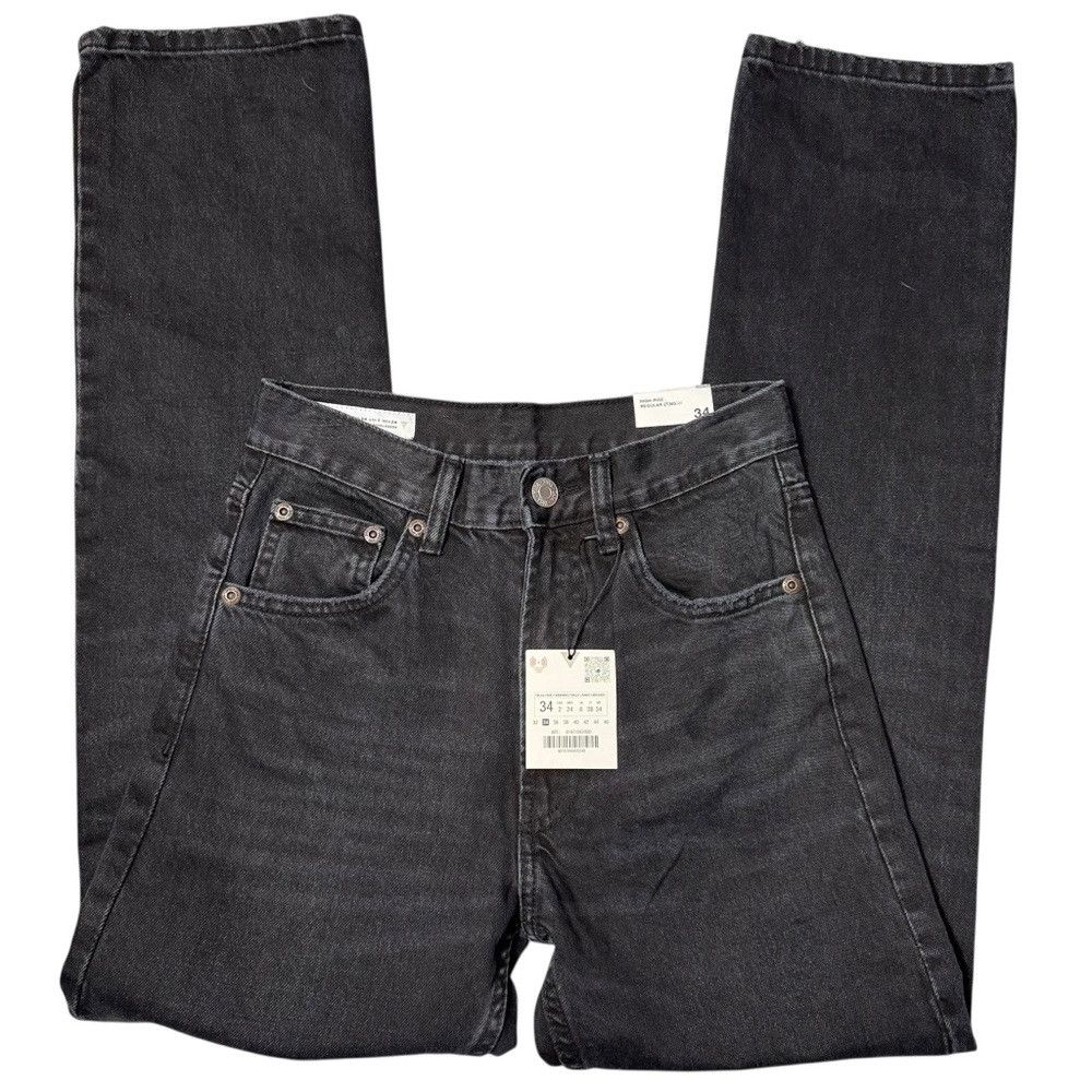 Zara NWT New Zara High Waist Straight Leg Black Jeans Size 2 Size 26" / US 2 / IT 38 - 3 Thumbnail
