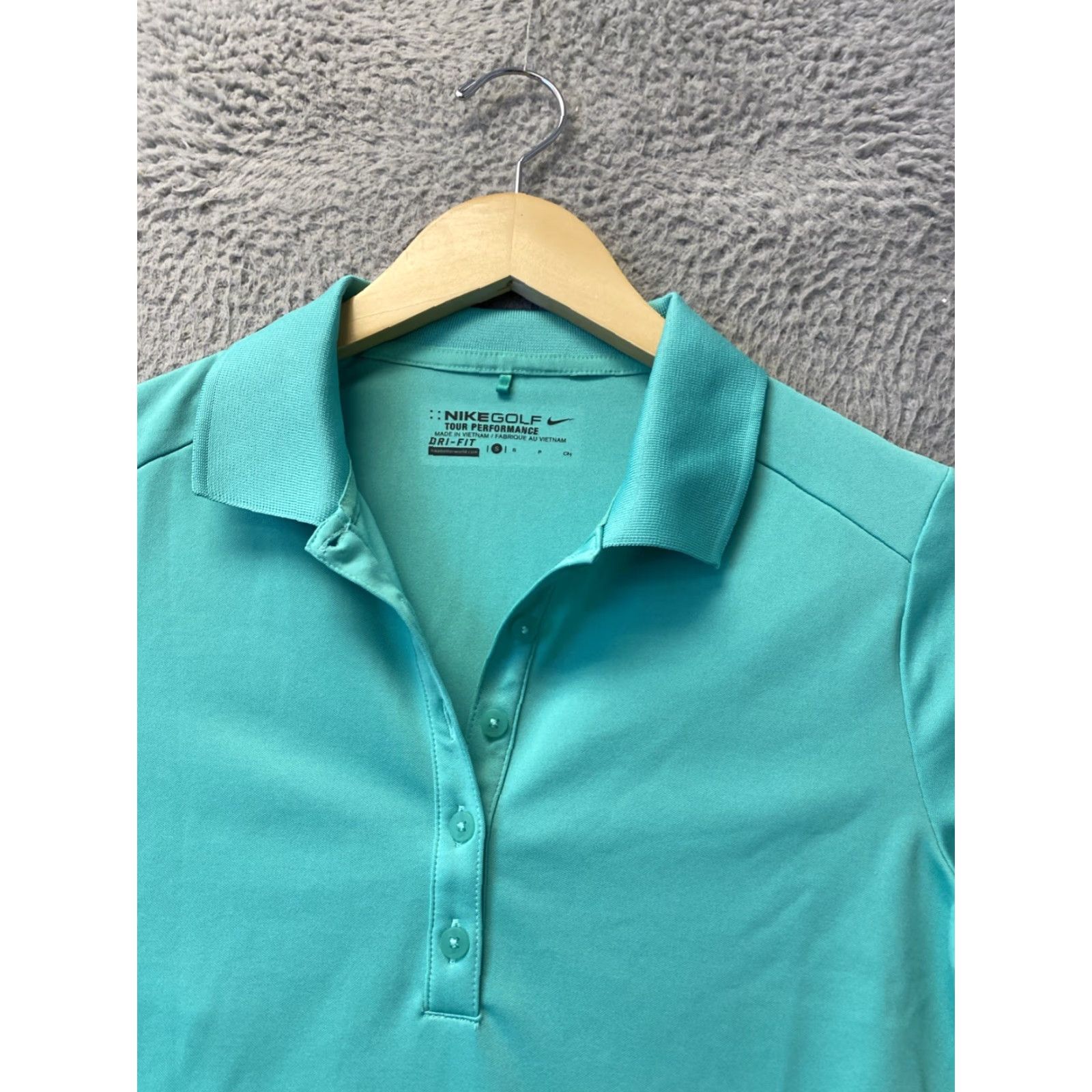 Nike NIKE Dri-FIT Golf Polo Shirt Women’s Knit 100% Polyester Short Sleeve Green Size S Standard Fit Regular Polo Basketball? Size S / US 4 / IT 40 - 2 Thumbnail