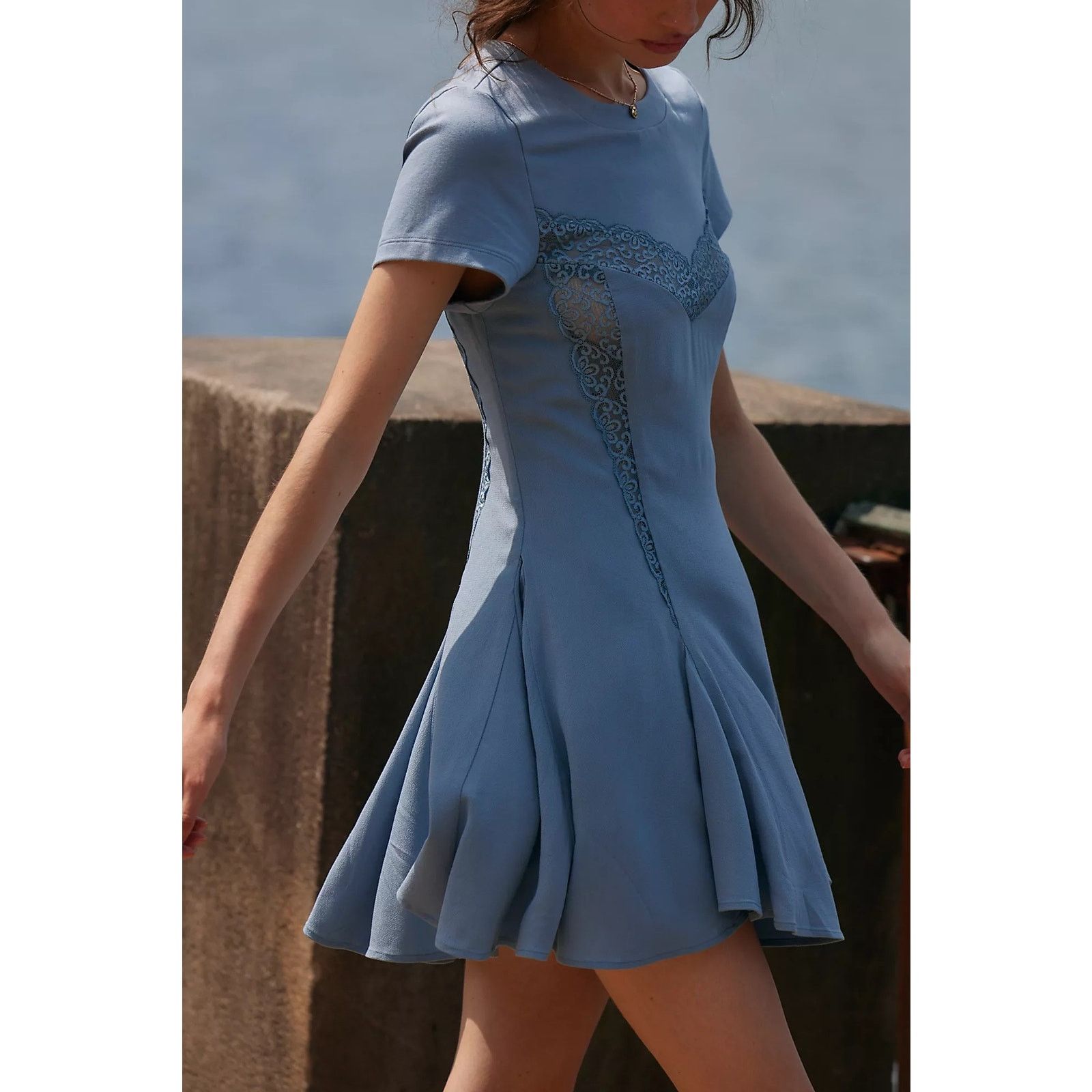 Free People New Free people Cruz Mini Dress - Blue - size 2 - $128 Size XS / US 0-2 / IT 36-38 - 2 Thumbnail