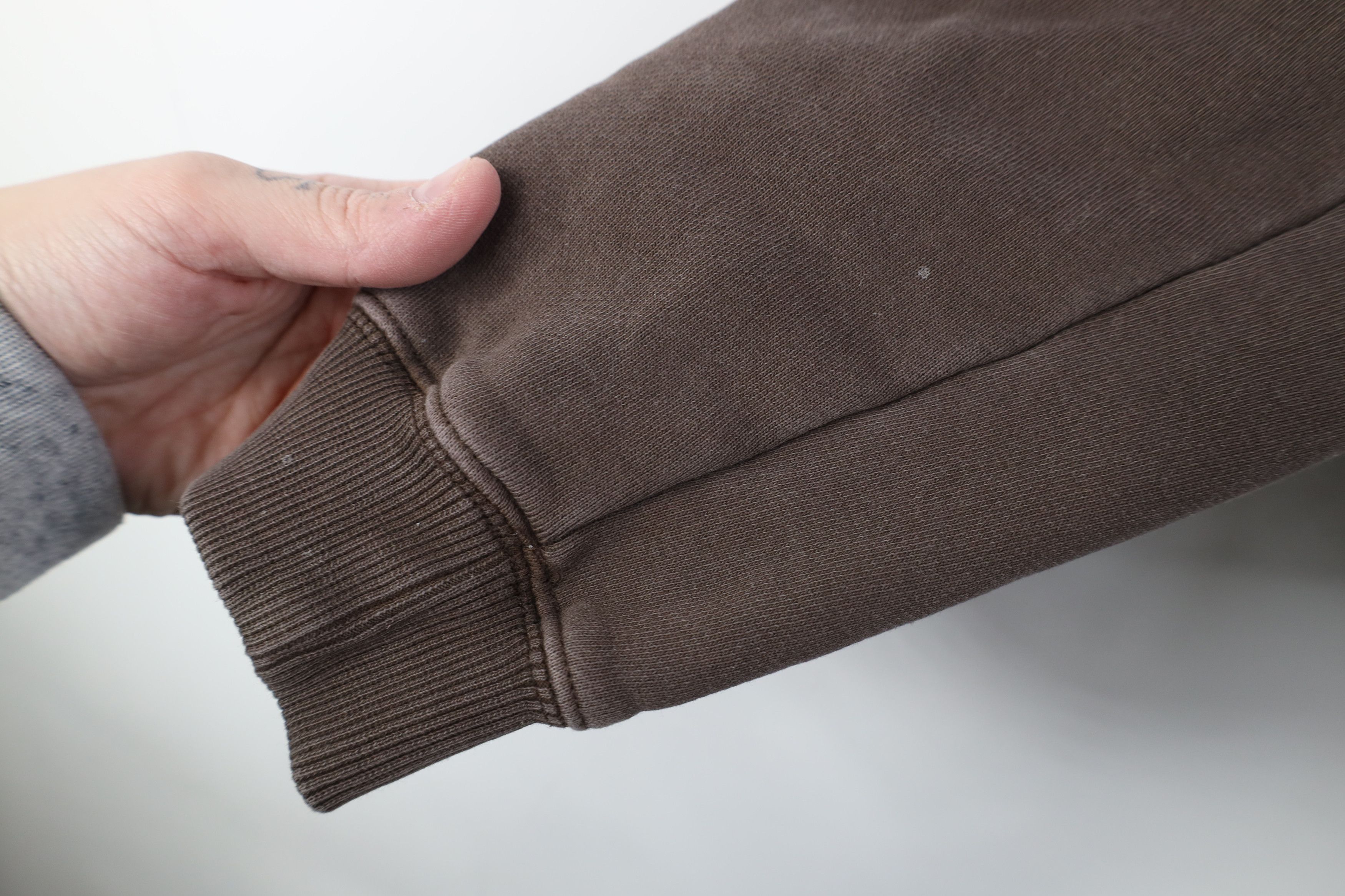 Vintage Bearded Goat Blank Cropped Heavyweight Full Zip Hoodie Brown Size M / US 6-8 / IT 42-44 - 9 Thumbnail