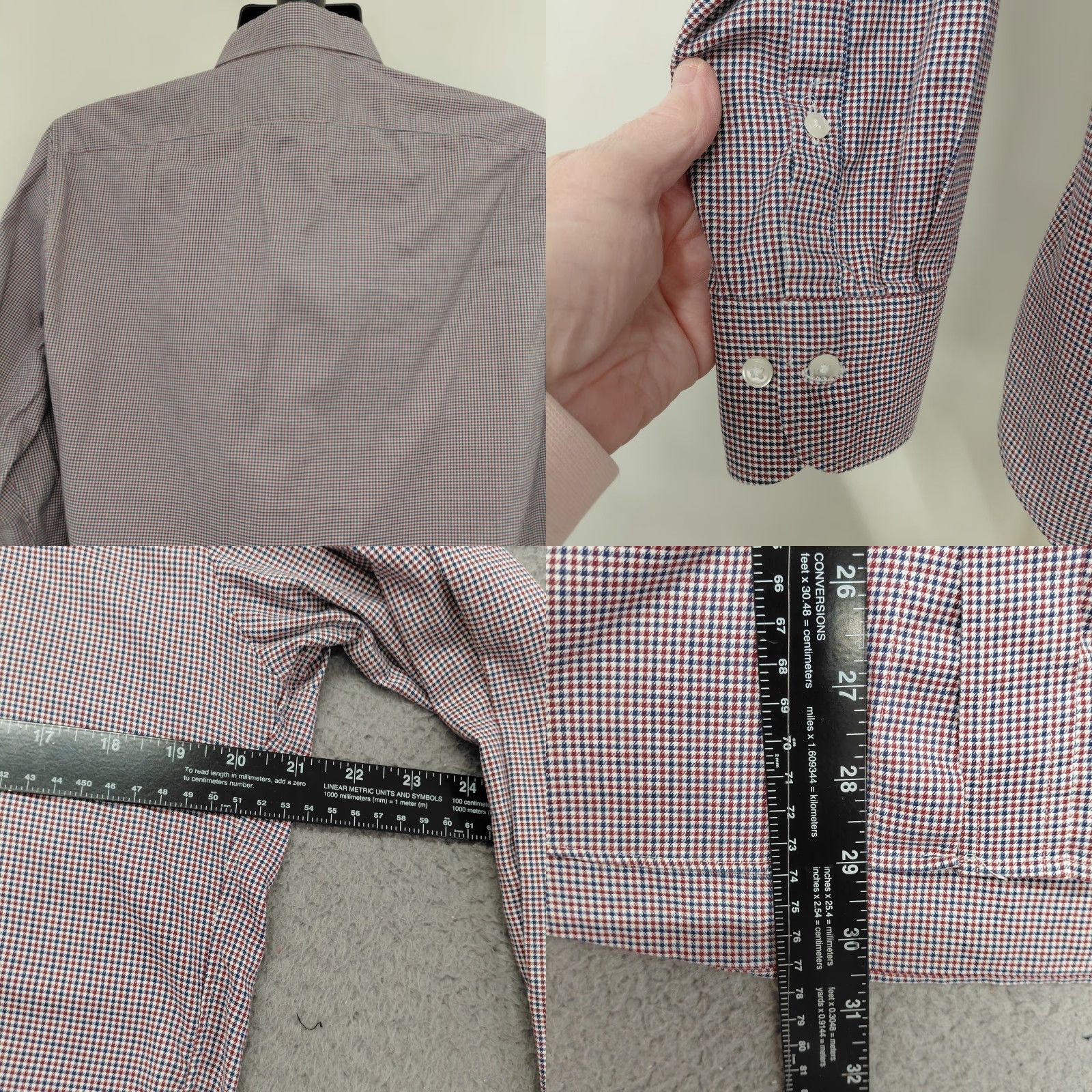 Uniqlo Uniqlo Shirt Men's M Red/Blue Check Slim Fit Button-Down Long Sleeve Size US M / EU 48-50 / 2 - 8 Thumbnail
