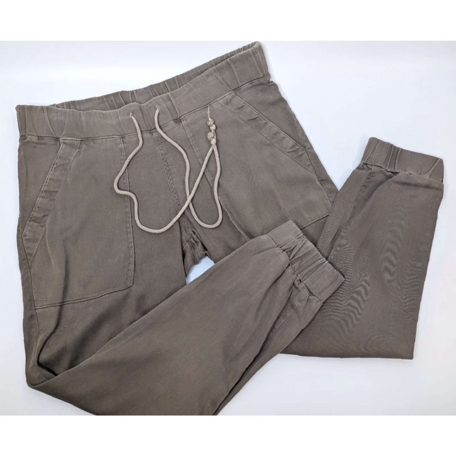 Anthropologie Cloth & Stone Pants Women's XS Olive Green Tencel Lyocell Cotton Blend Spandex Jogger Size 26" / US 2 / IT 38 - 2 Thumbnail