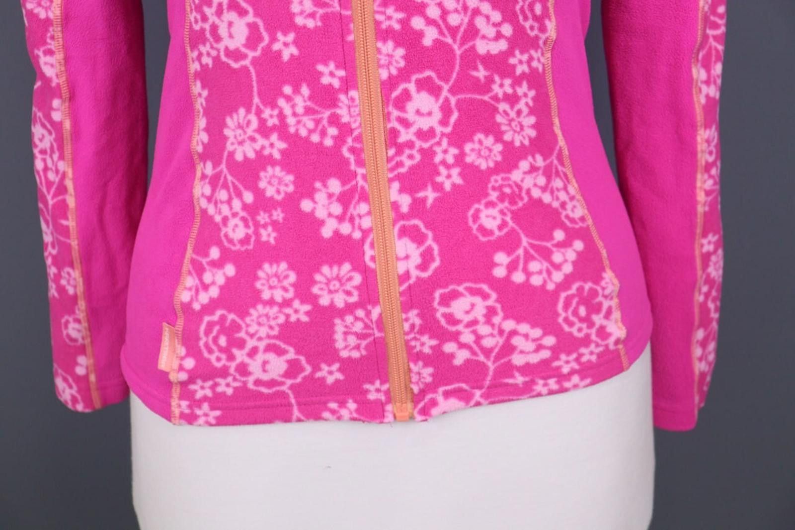 Designer Kari Traa Pink Floral Full Zip Fleece Jacket Size XS Size XS / US 0-2 / IT 36-38 - 2 Thumbnail