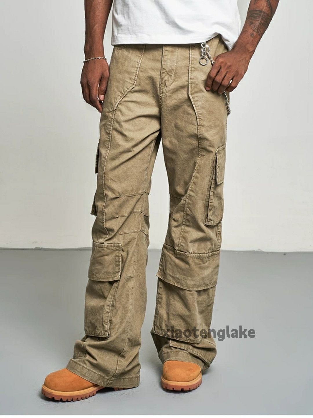 Designer × Japanese Brand × Vintage washed faded patchwork skate hiphop cargo pants Size US 32 / EU 48 - 1 Thumbnail