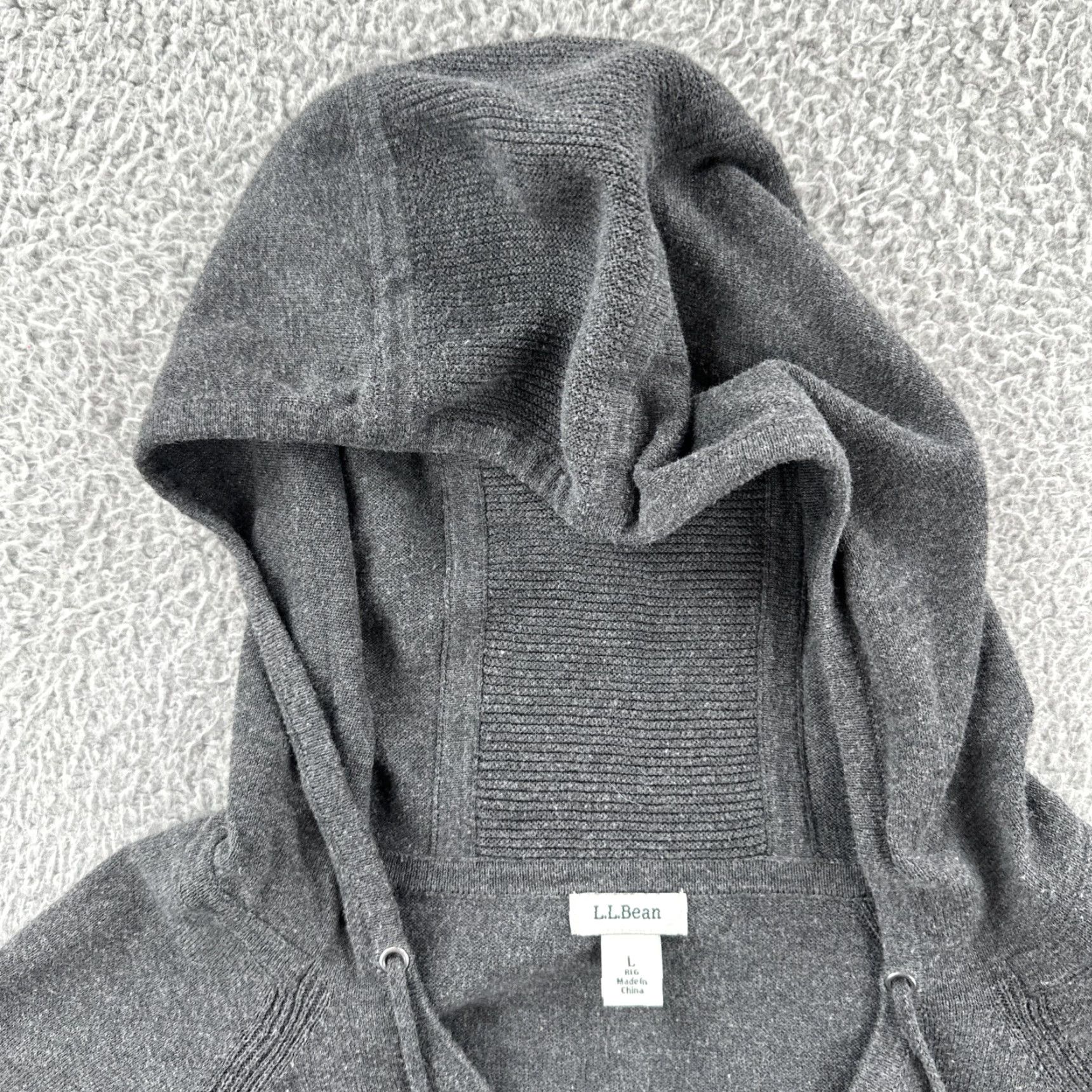 Vintage VINTAGE L.L. Bean Women Hoodie Gray Knit Thumb Hole Sleeves Regular Fit Pullover Activewear Size L / US 10 / IT 46 - 6 Thumbnail