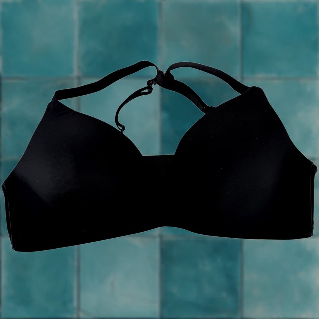 Vintage Auden Bliss Wirefree Bra 36B Black Lightly Lined Regular Or Racerback Straps Women Size ONE SIZE - 1 Thumbnail