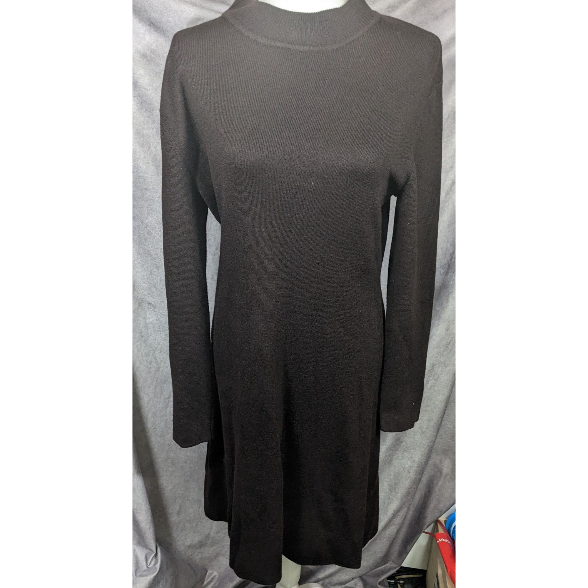 Other Lina Leonard Modest Long Sleeve Black Sweater Dress Size M / US 6-8 / IT 42-44 - 5 Thumbnail