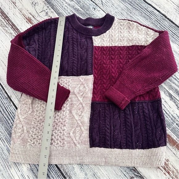 Lands' End Lands’ End Multicolor Cable Knit Oversized Sweater Size XS / US 0-2 / IT 36-38 - 7 Thumbnail