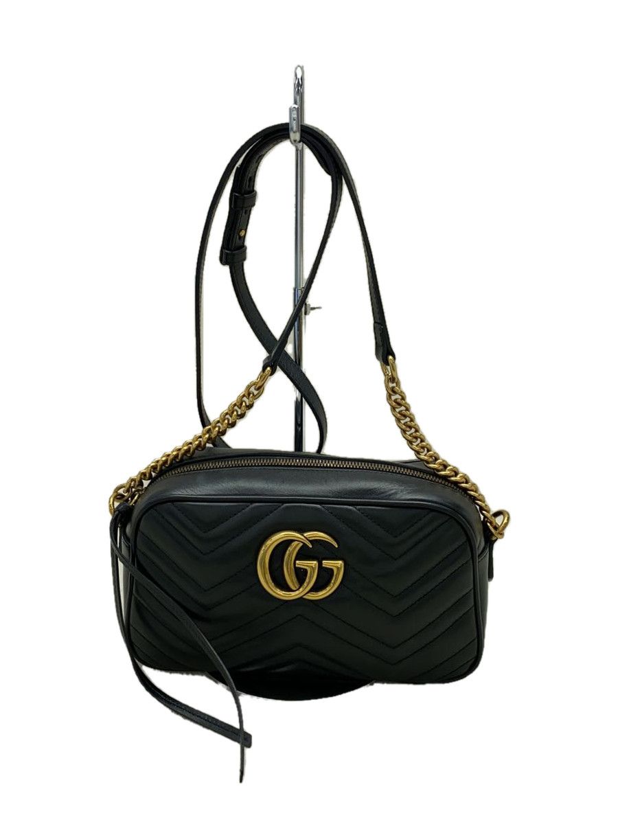 image of Gucci Chain Shoulder Bag GG Marmont Leather in Brown, Women's