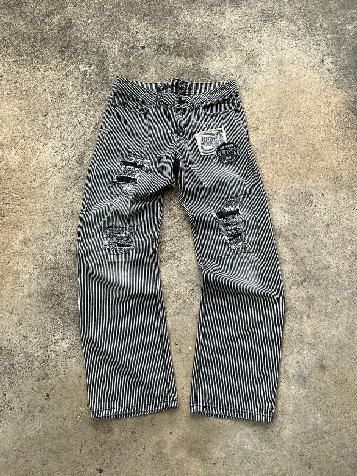 Hysteric Glamour Hysteric glamour style / Striped distressed patchwork Size US 34 / EU 50 - 1 Thumbnail