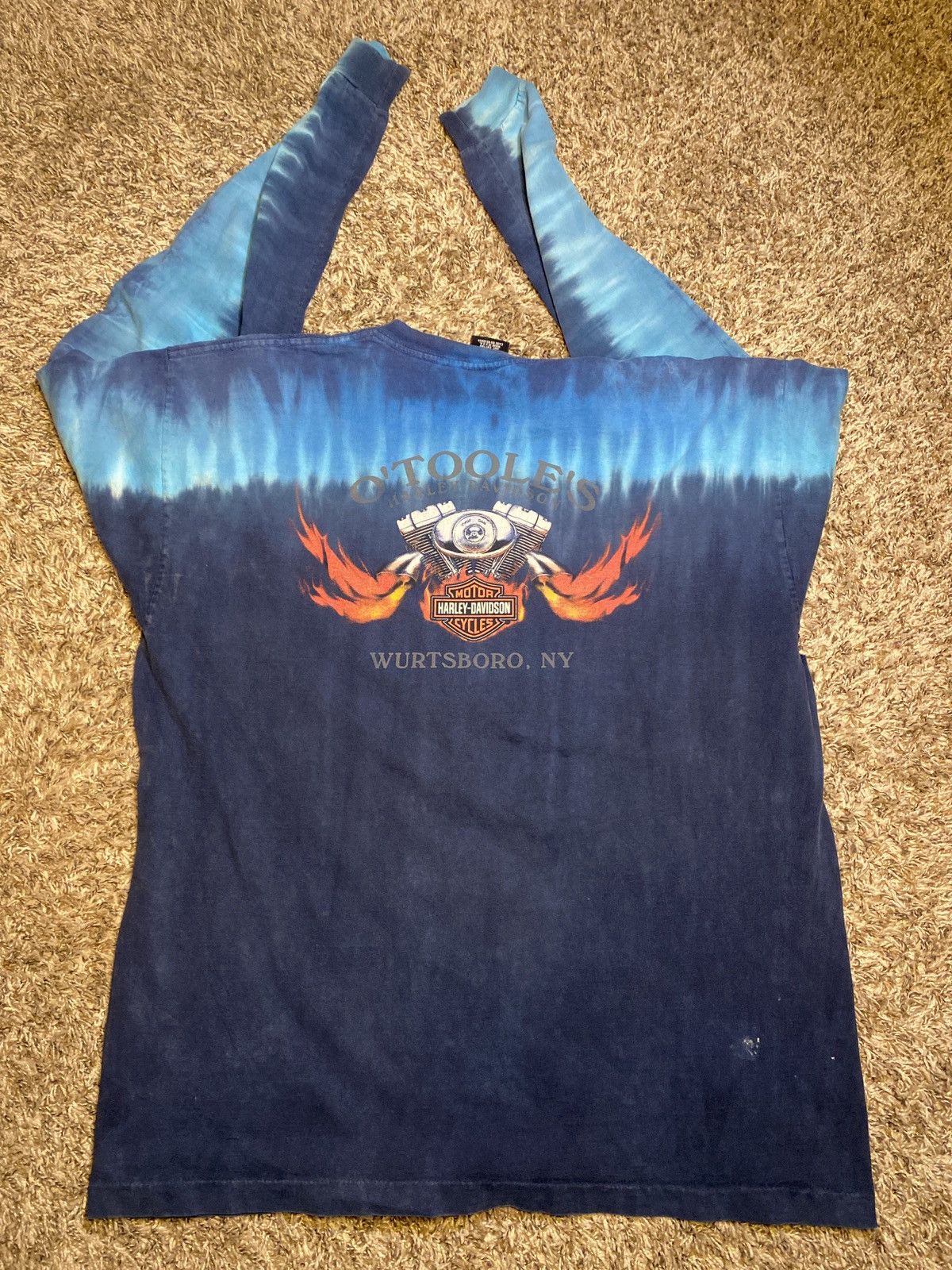 Harley Davidson × Vintage TieDye Harley Davidson Long Sleeve Size US XL / EU 56 / 4 - 3 Thumbnail