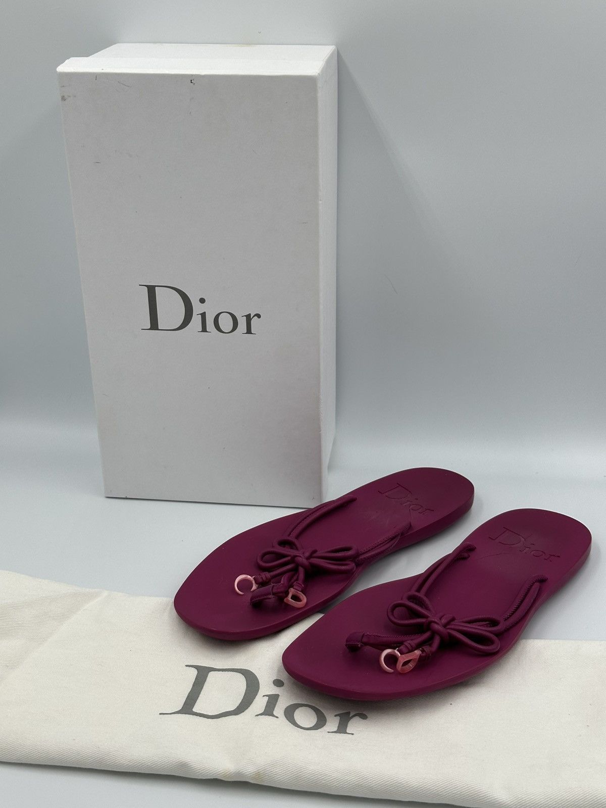Dior Dior rubber flip flops thongs with box and dustbag Size US 6 / IT 36 - 1 Thumbnail