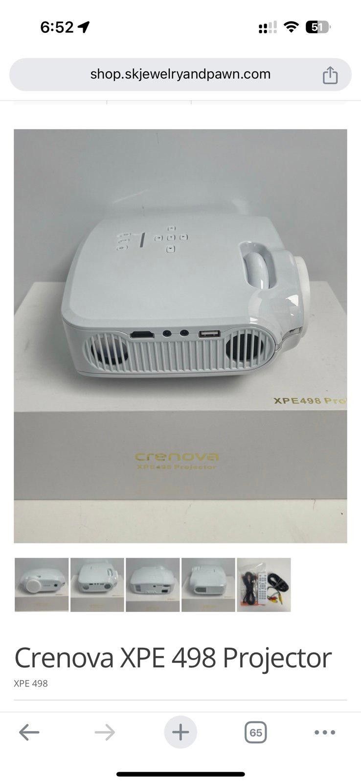 Other Crenova XPE498 Mini LED Projector, White Size ONE SIZE - 4 Thumbnail