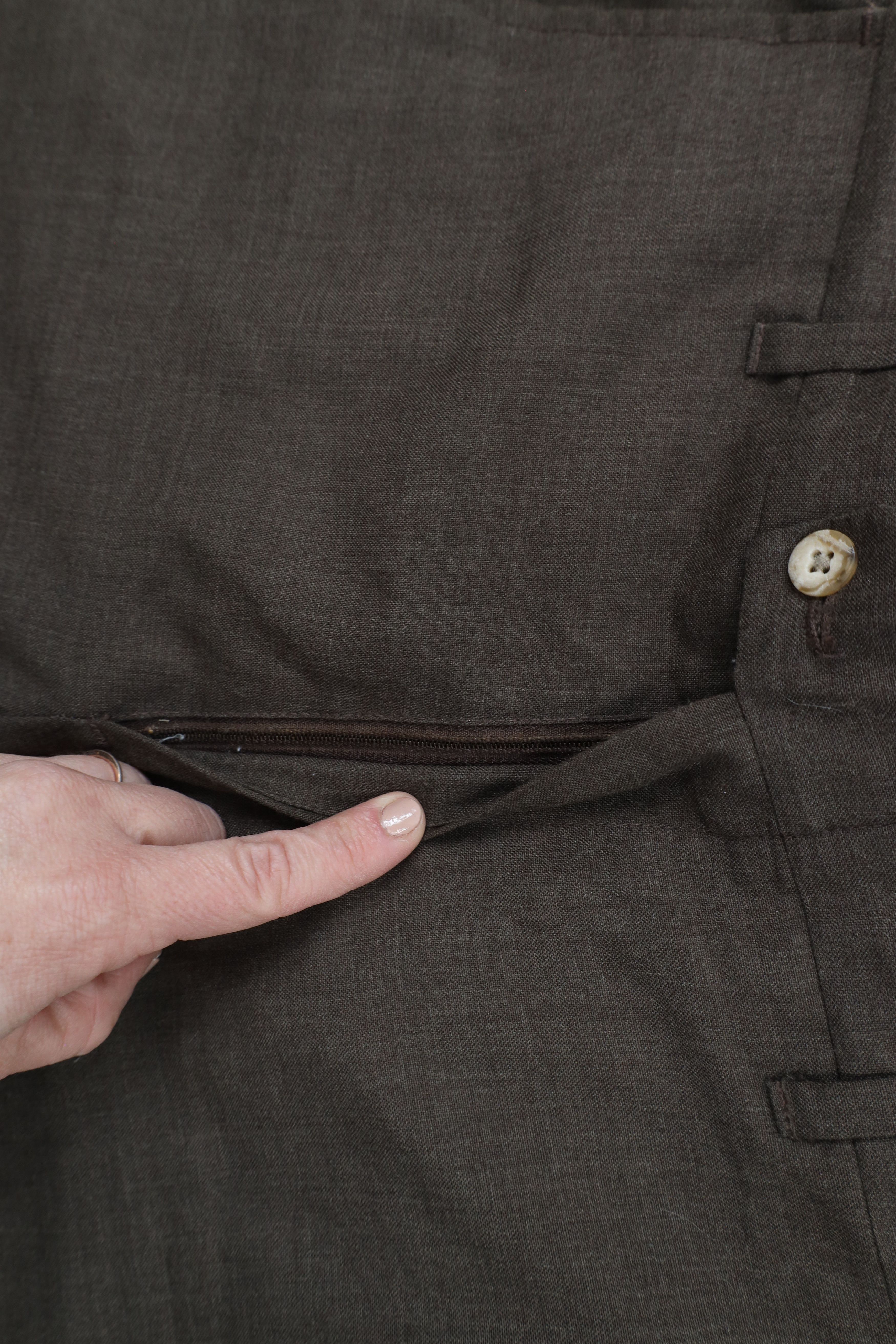 Vintage Vintage 70s Streetwear Wool Wide Leg Chino Pants Brown Size US 30 / EU 46 - 8 Thumbnail