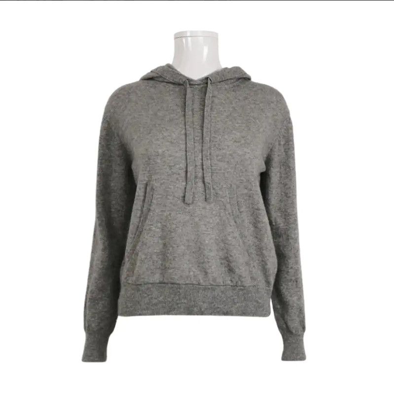 Max Mara MaxMara Gray Wool Blend Hoodie for Women 0089 Size S / US 4 / IT 40 - 1 Thumbnail