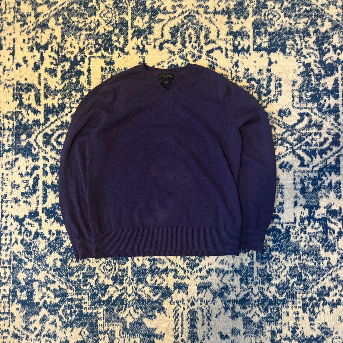 Banana Republic Banana Republic purple 100% Cotton V-Neck Sweater Men’s S Size US S / EU 44-46 / 1 - 1 Thumbnail