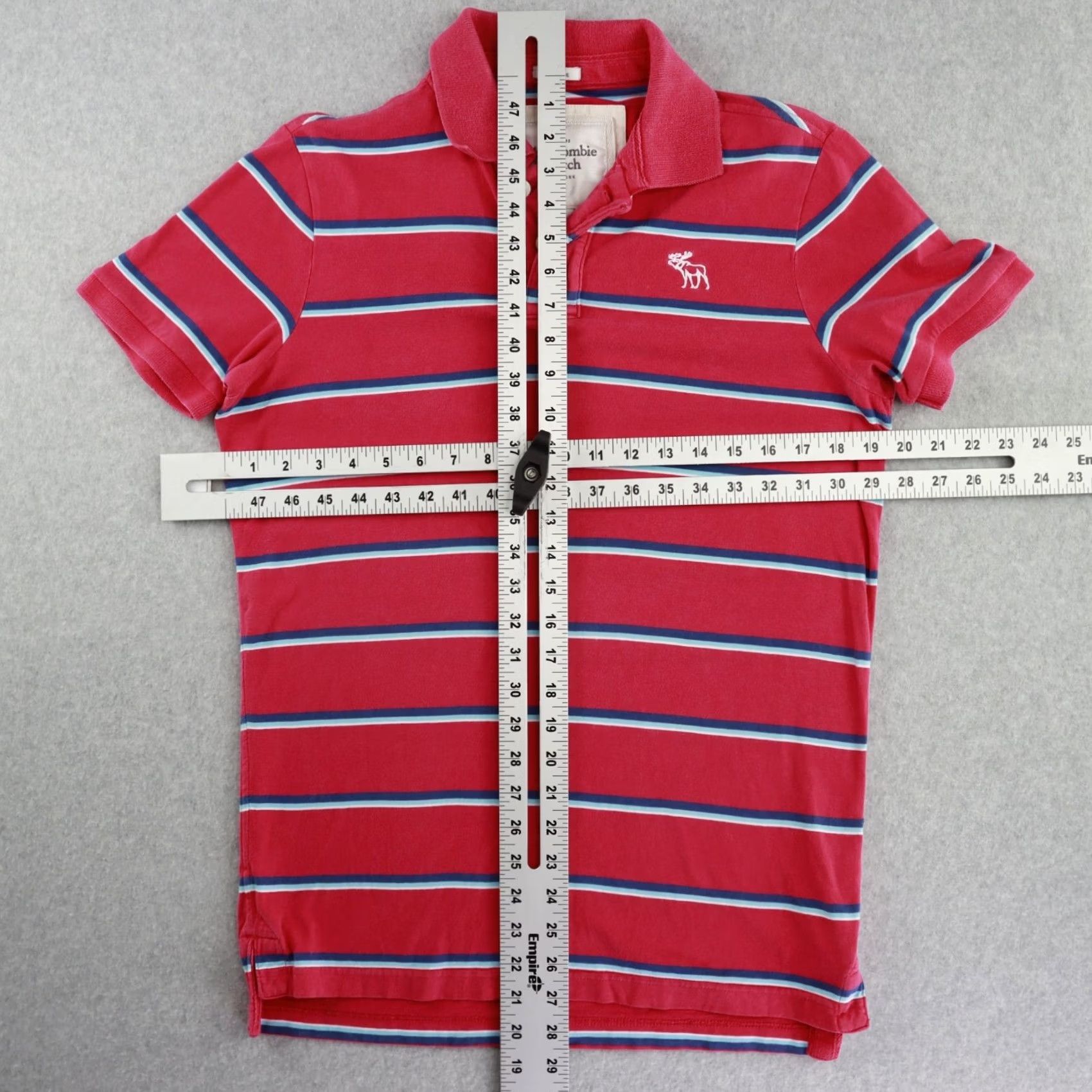 Abercrombie & Fitch Abercrombie & Fitch Polo Shirt Adult Large Red Slim Moose Shirt Mens Size US L / EU 52-54 / 3 - 2 Thumbnail