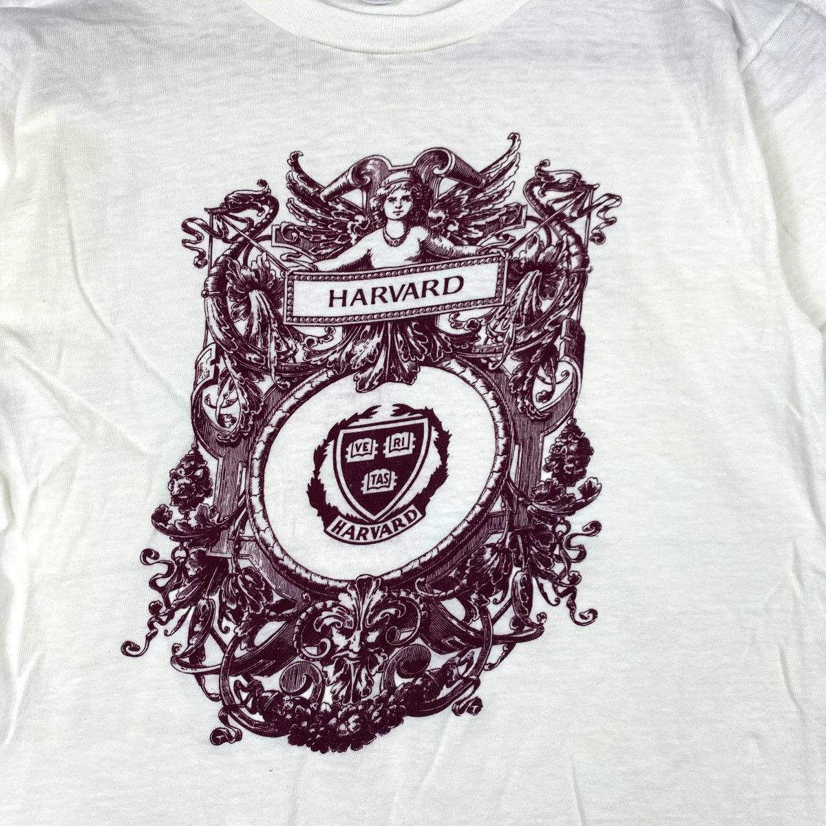 Champion × Vintage Vintage 70’ CHAMPION BAR TAG HARVARD Crest Logo Tee Shirt Size M / US 6-8 / IT 42-44 - 3 Thumbnail