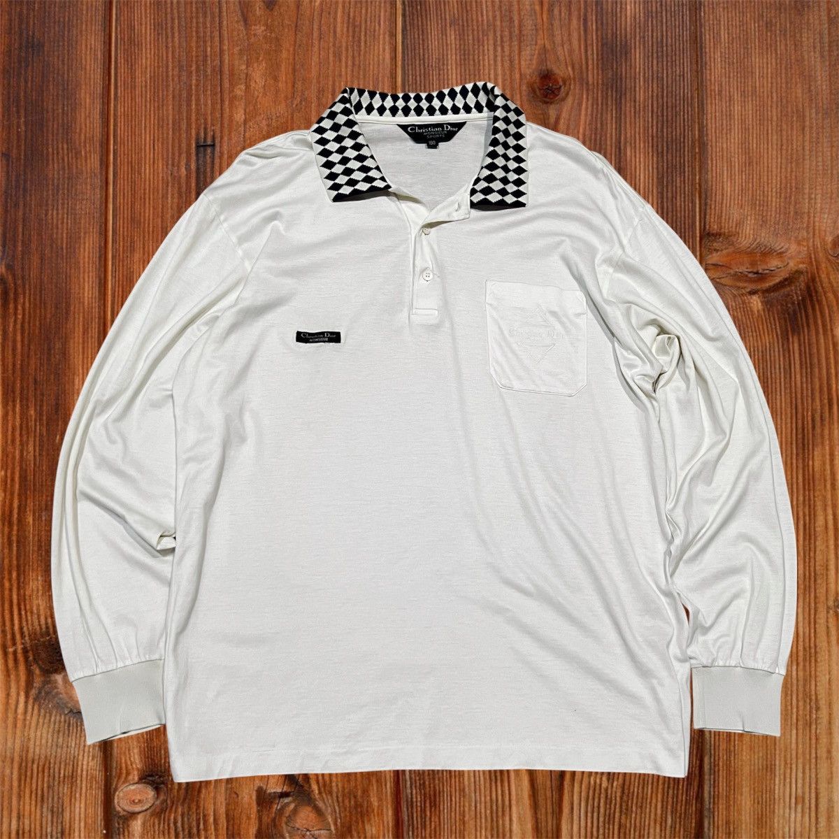 Dior Dior Christian dior Polo Longsleeved Checkerd Collar Size US L / EU 52-54 / 3 - 1 Thumbnail