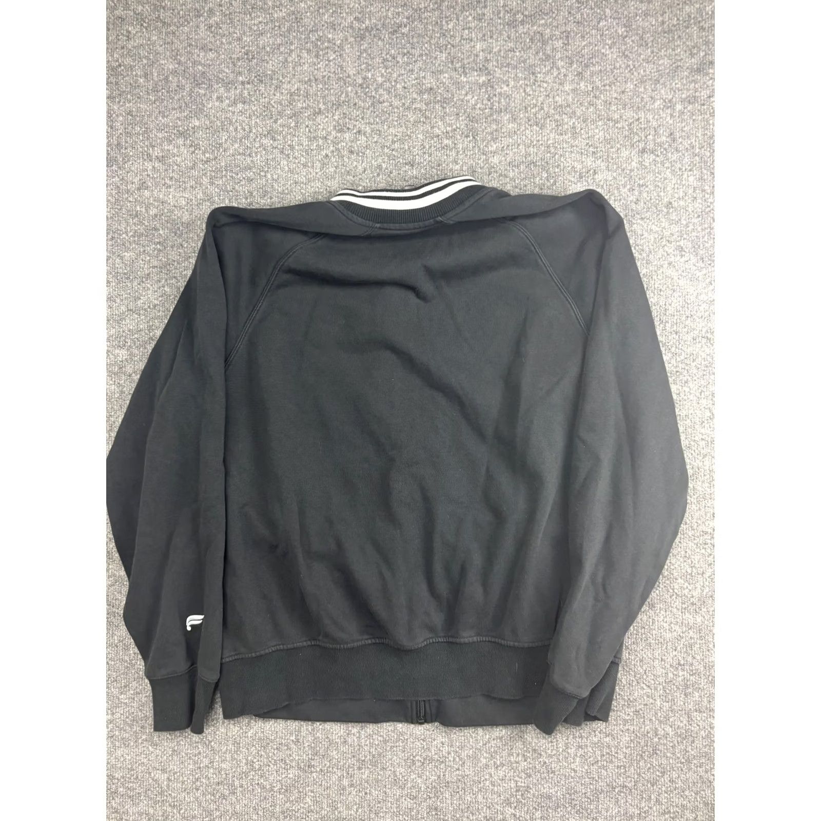 Fabletics Fabletics Jacket Mens XL Black Full Zip Bomber Varsity Raglan Striped Collar Size US XL / EU 56 / 4 - 7 Thumbnail