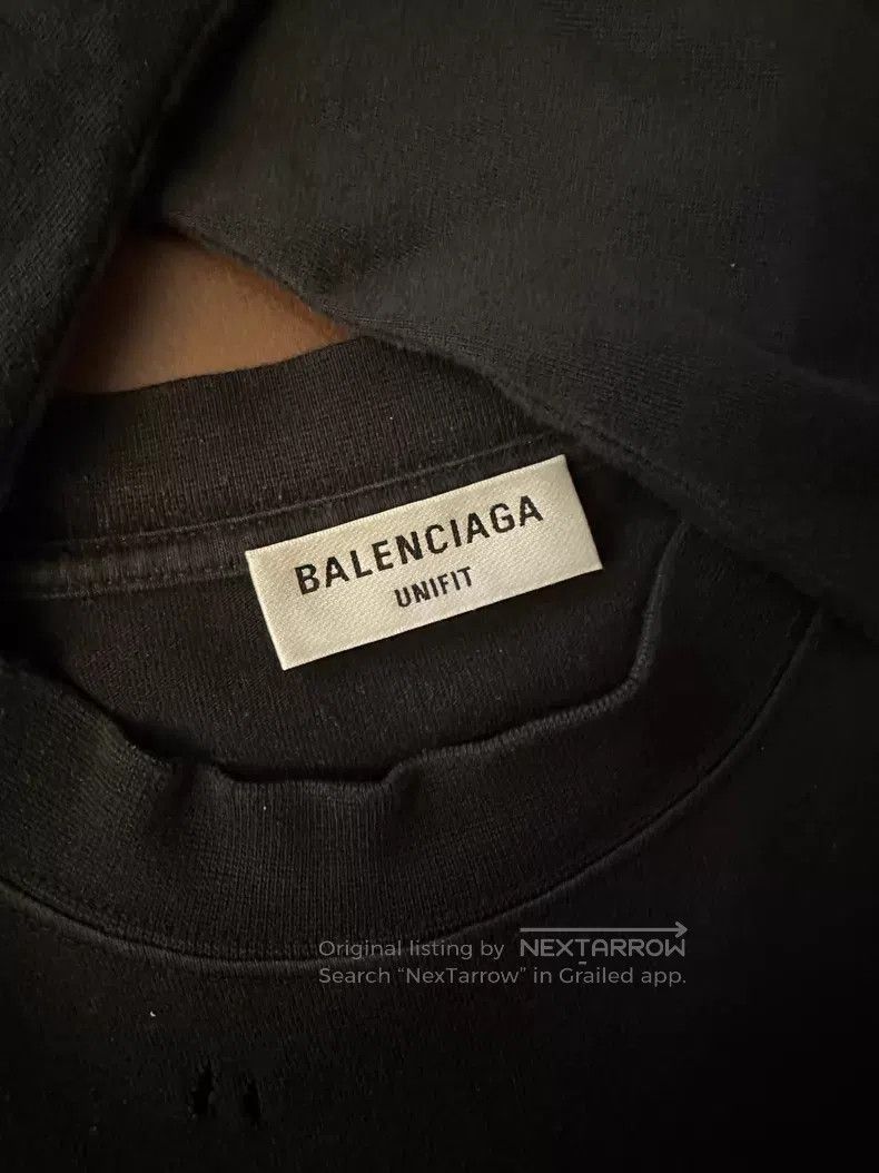 Balenciaga Balenciaga Letter Print Distressed T-Shirt - Black Size US M / EU 48-50 / 2 - 3 Thumbnail