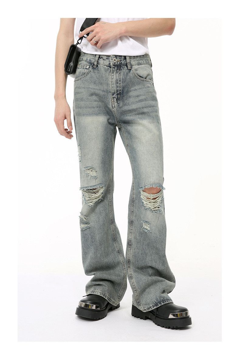 Japanese Brand × Jean Street distressed vintage bootcut ripped jeans Size US 32 / EU 48 - 2 Thumbnail