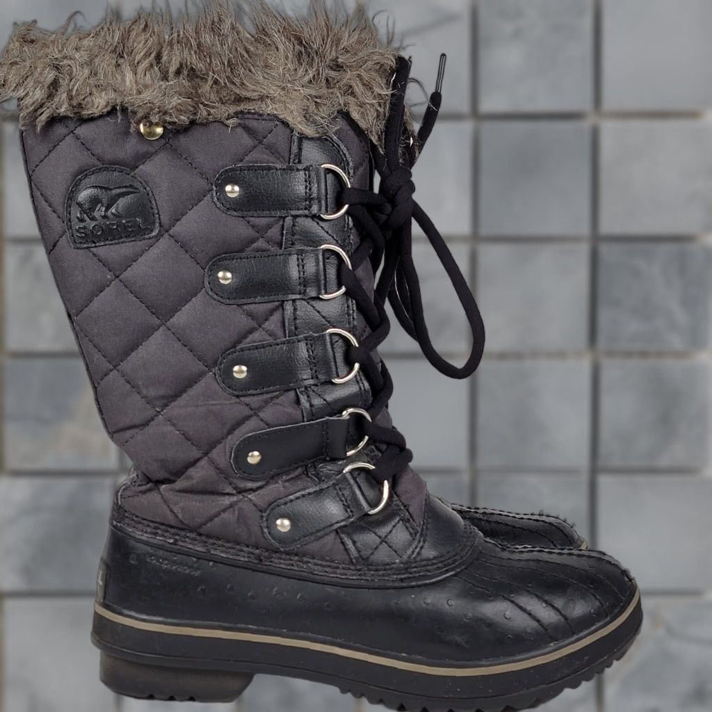 SOREL Sorel Tofino II Lace Up Black Winter Snow Boots Women’s Size 6 - Waterproof, Faux Fur Lined, Mid-Calf, Logo, Solid Black, Casual Winter Boot Ladies 6 Size US 6 / IT 36 - 1 Thumbnail