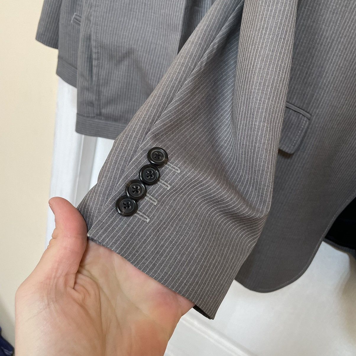 Designer × Hugo Boss 42L Hugo Boss Regular Gray Formal Pants Suit blazer jacket Size 42L - 7 Thumbnail