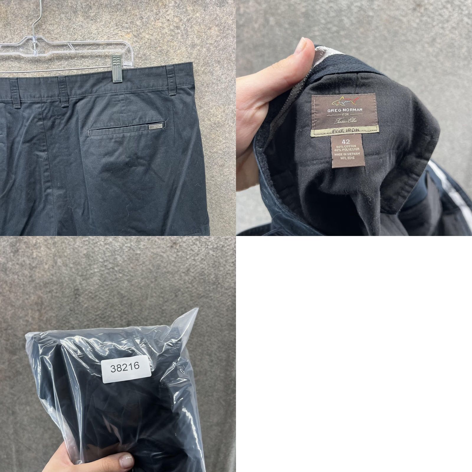 Tasso Elba Greg Norman Tasso Elba Shorts Mens 42 Black Golf Chino Flat Front Casual Cargo Pockets Cotton Polyester Flat Front Size US 42 / EU 58 - 8 Thumbnail