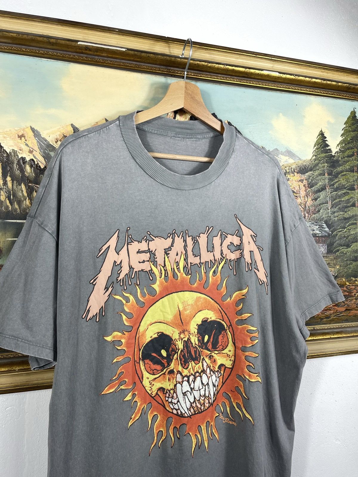 Band Tees × Metallica × Vintage Metallica Retro 00s Tshirt Band Merch Tees Fire Baggy Loose Size US XL / EU 56 / 4 - 5 Thumbnail