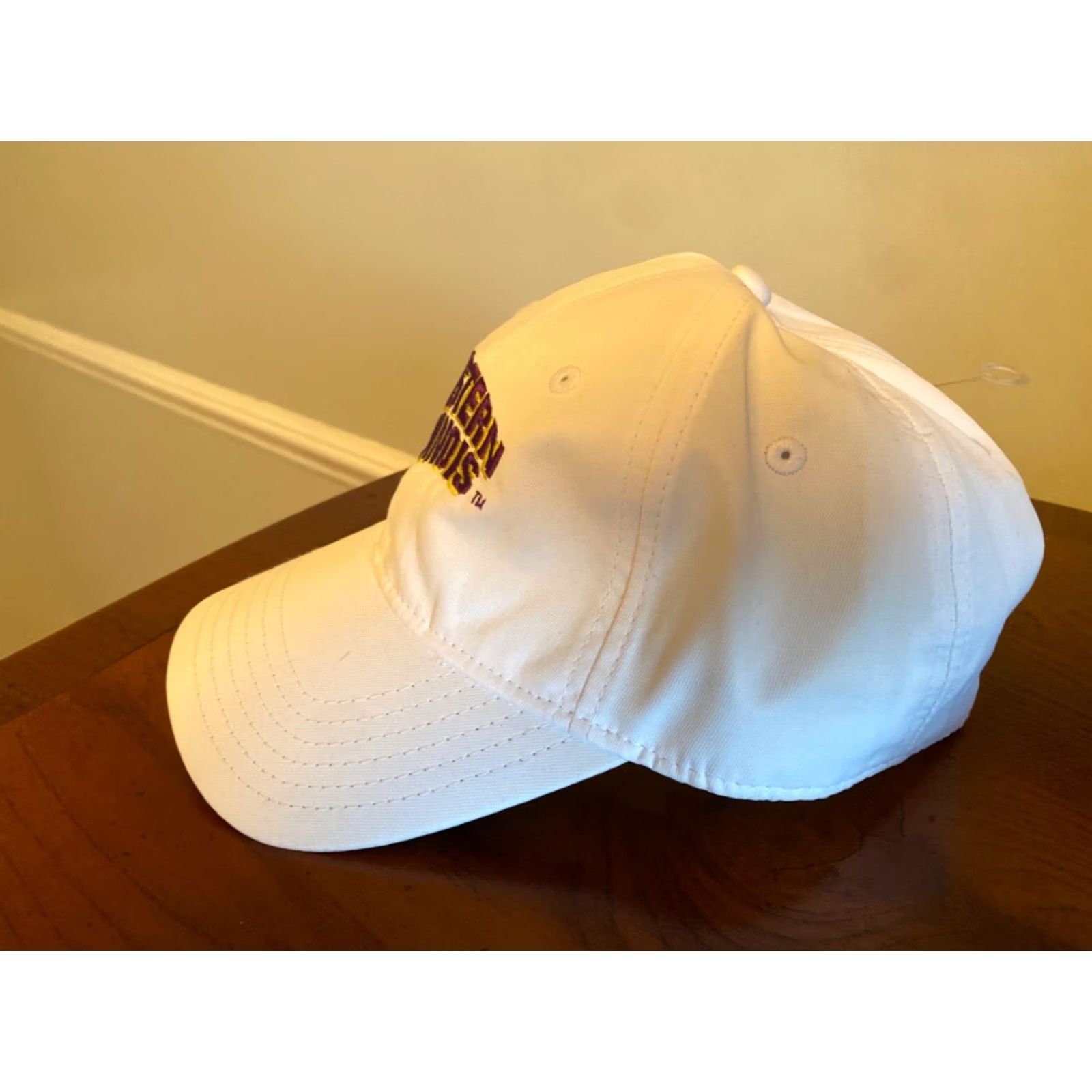 Adidas adidas Hat Cap Strapback White Western Illinois University Leathernecks Purple Cotton Unisex Adults Adjustable Mens Baseball Cap Size ONE SIZE - 2 Thumbnail