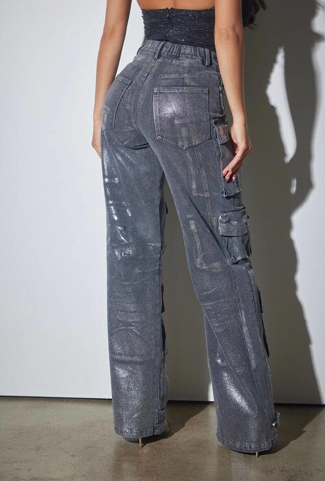Other Metallic Chic Pink Cargo Pants by WFFS Size 28" / US 6 / IT 42 - 11 Thumbnail