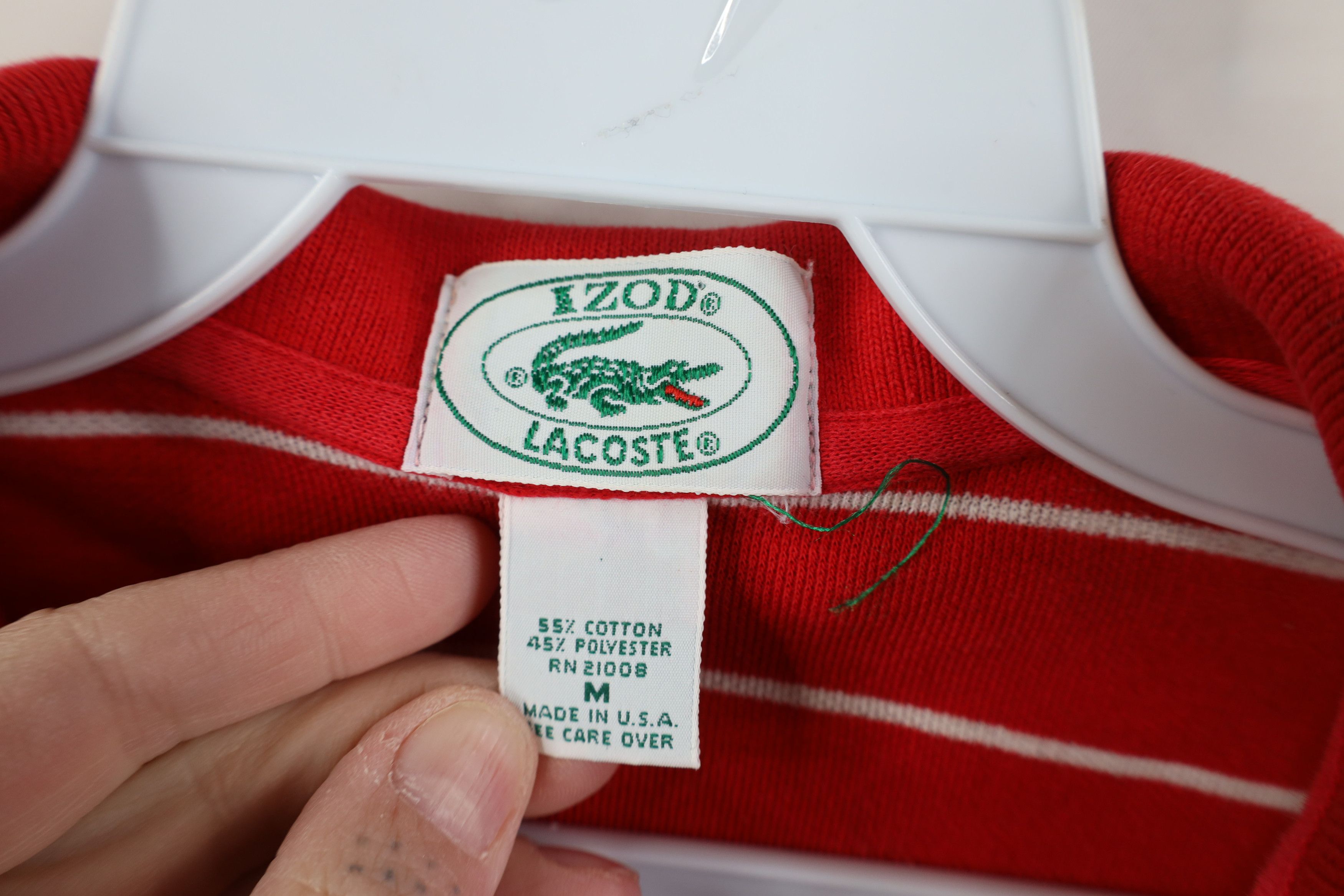 Lacoste Vintage 80s Izod Lacoste Knit Golf Polo Shirt Red USA Size US M / EU 48-50 / 2 - 9 Thumbnail